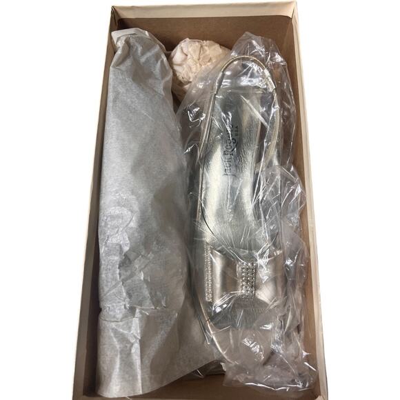 NWB Jack Rogers Leather Rhinestone Slip On Sling Sandal Silver Women's Size 8N - Picture 13 of 15